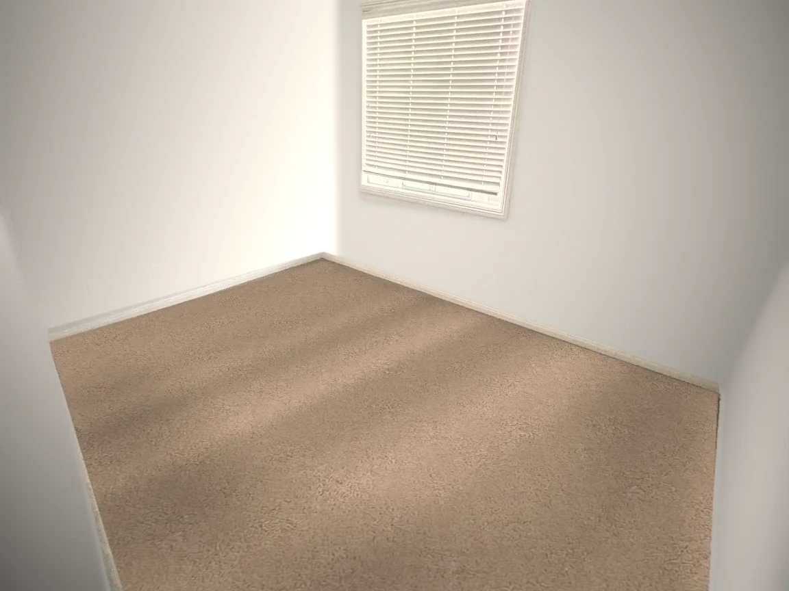 Colour preview: empty bedroom with window and carpet